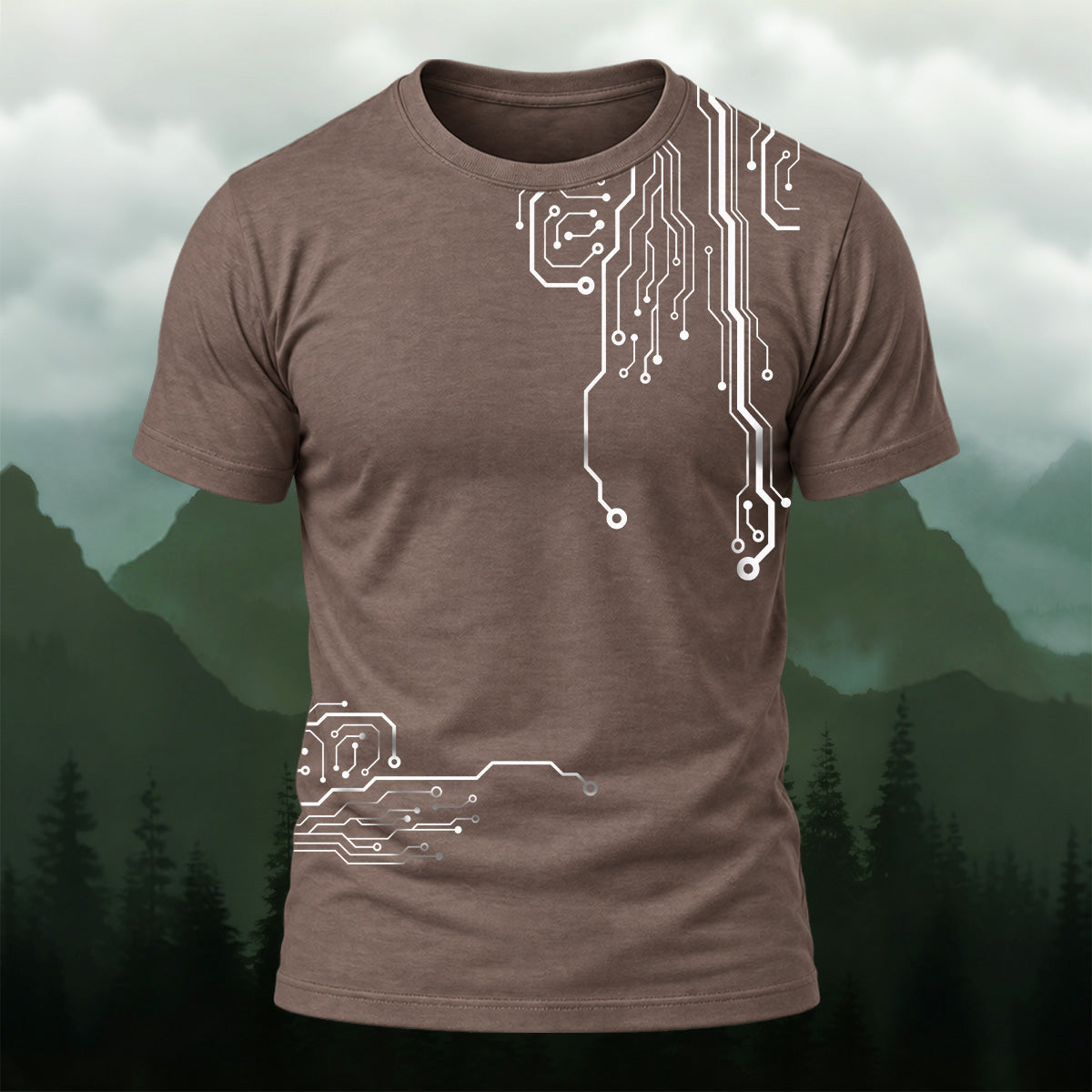 Modern Digital Circuits Casual T-Shirt Coffee