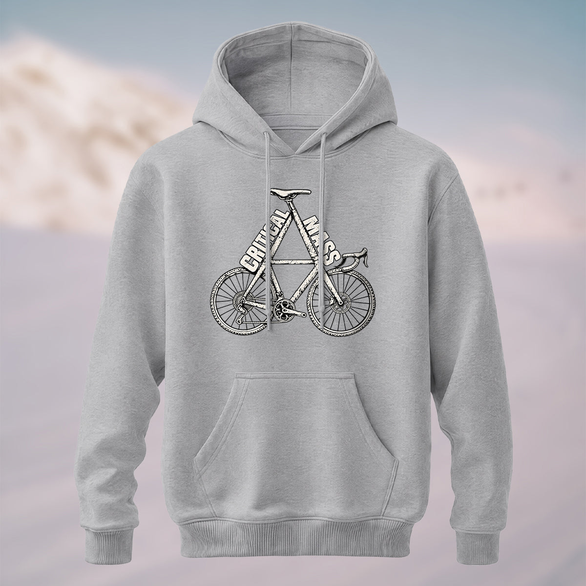 Cotton Made Vintage Urban Bicycle Hoodie Gray