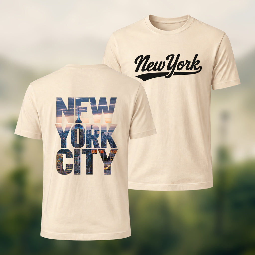 Classic New York City Premium Cotton T-Shirt Beige