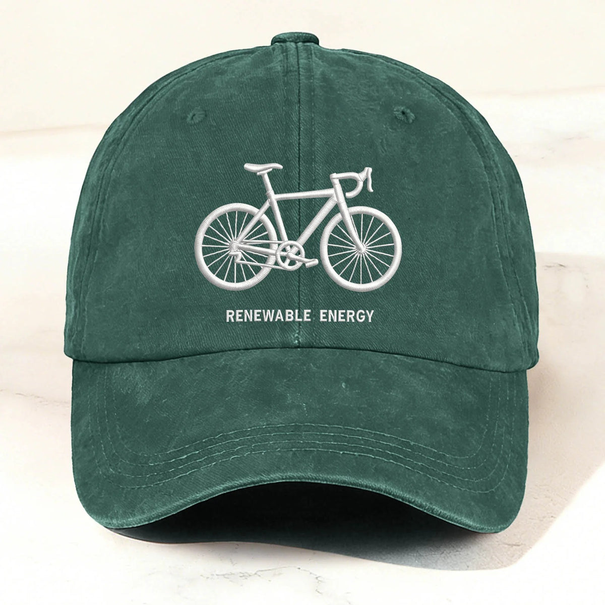 Casual Eco-Friendly Bicycle Baseball Cap Dark Green