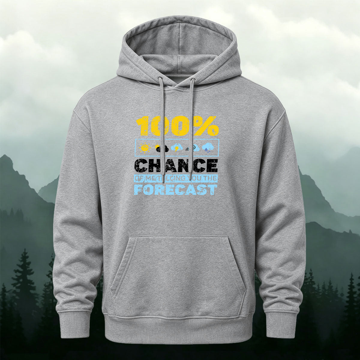 Cotton Made Meteorology Print Hoodie Dark Grey