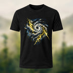 Turbulent Storm Vortex Soft Cotton T-Shirt Black