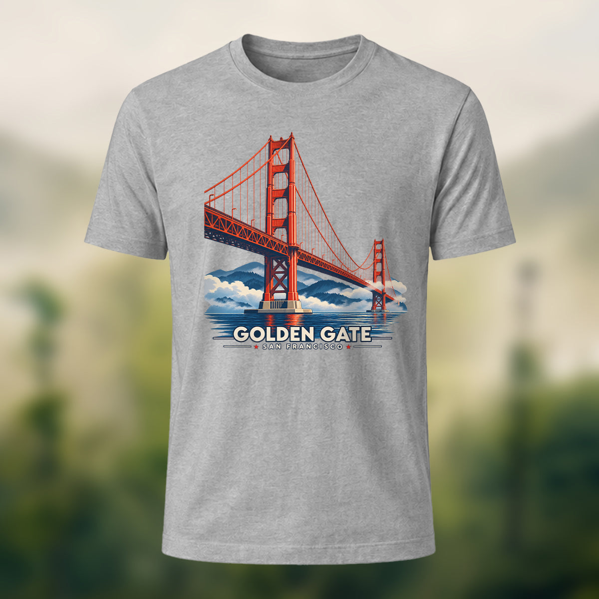 Vintage Golden Gate Bridge Cotton T-Shirt Heather Grey