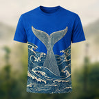 Vintage Sculptural Whale Tail Tee Royal Blue