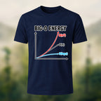 Big-O Energy Print Casual Premium Cotton T-Shirt Navy