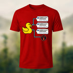Rubber Duck Debugging Print Casual Soft Cotton T-Shirt Red