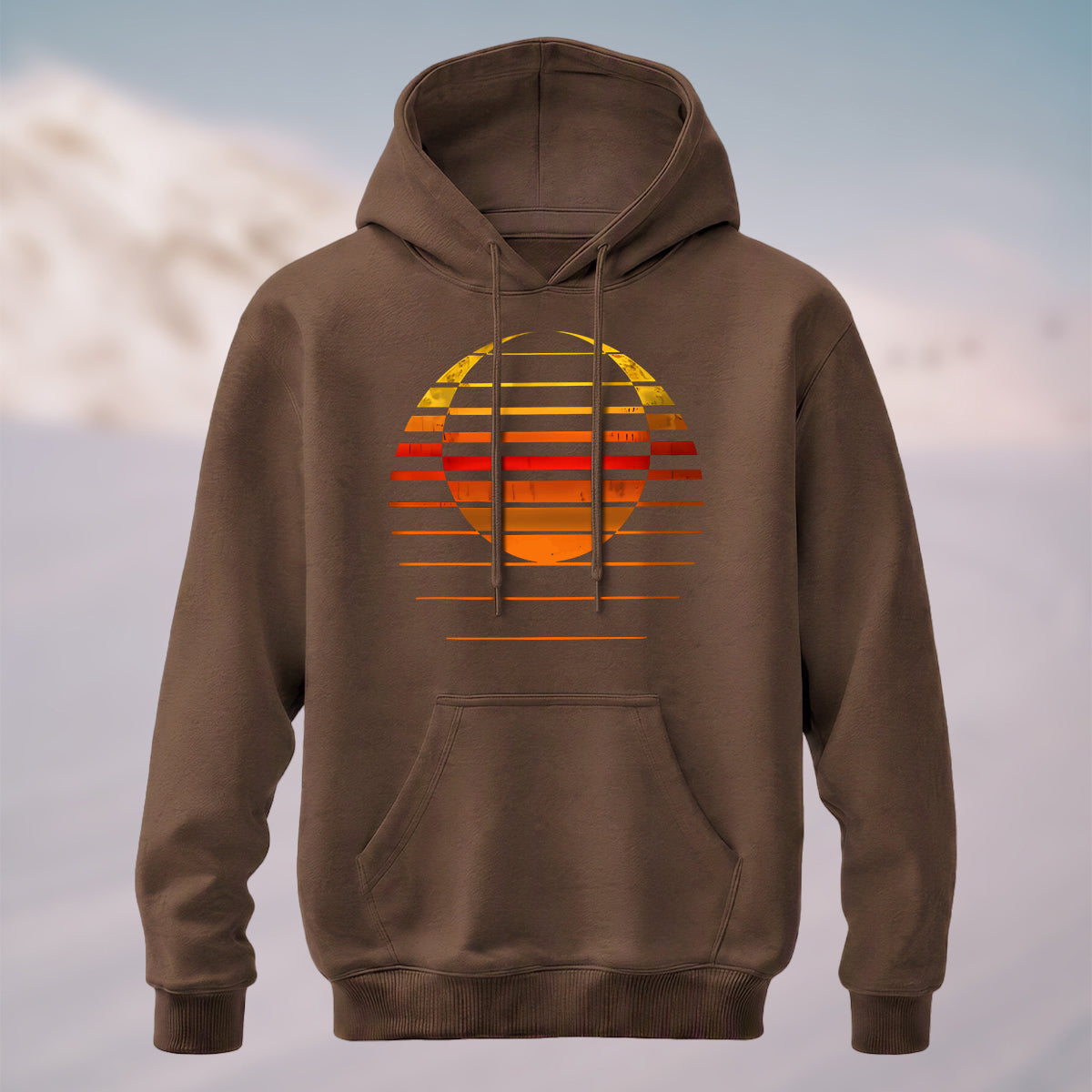 Cotton Made Vintage Sunset Horizon Hoodie Coffee