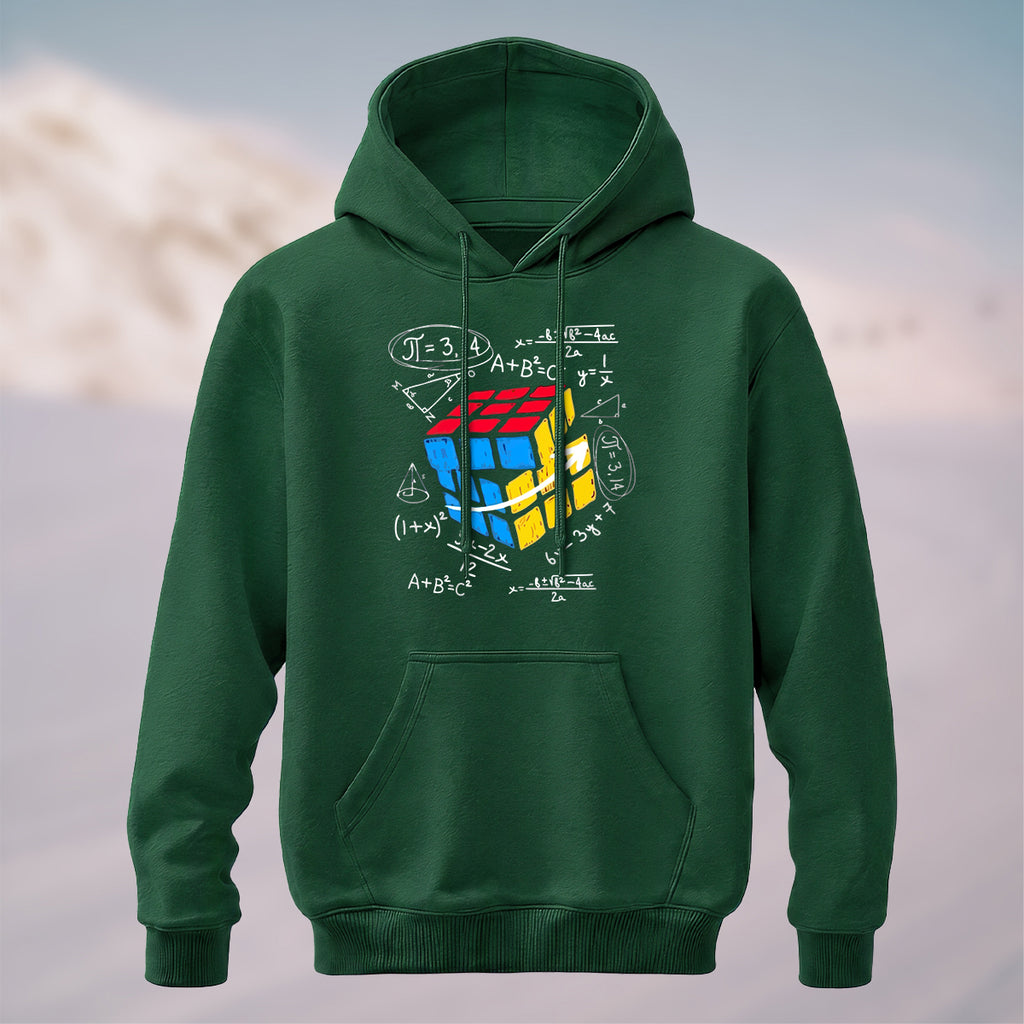 Cotton Made Vintage Math Formula Hoodie Forest Green