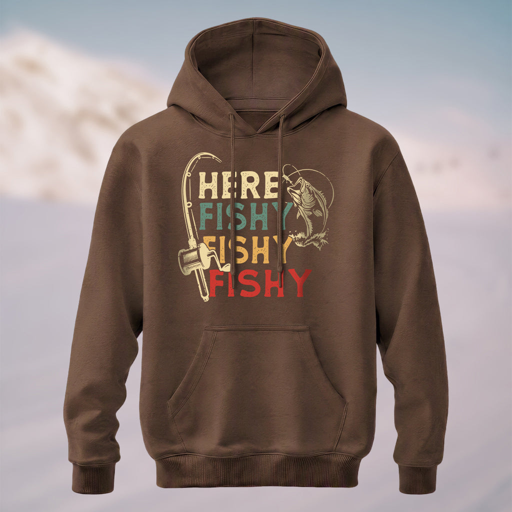 Cotton Made Retro Angler Humor Hoodie Coffee