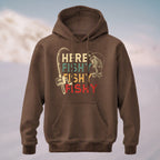 Cotton Made Retro Angler Humor Hoodie Coffee
