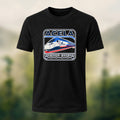 Acela Train Print Combed Cotton T-Shirt Black
