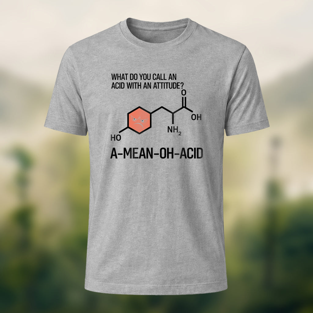 Chemical Reaction Equation Print Soft Cotton T-Shirt Heather Grey