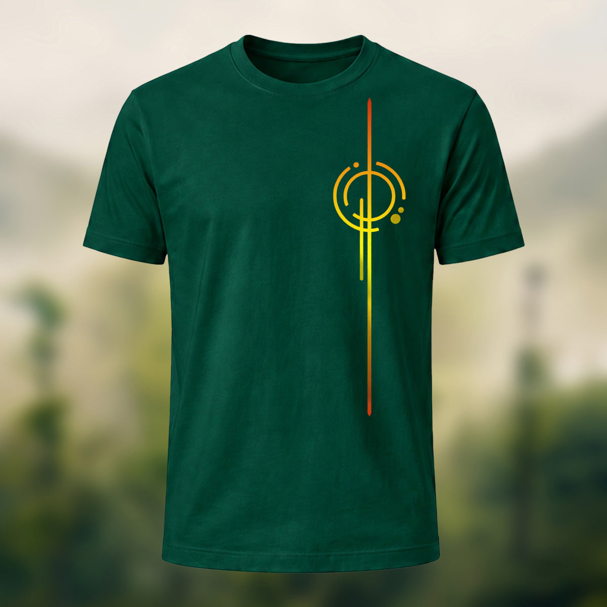 Clean Abstract Geometry Premium Cotton T-Shirt Forest Green