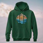 Cotton Made Natural Tree Ring Reflection Hoodie Forest Green