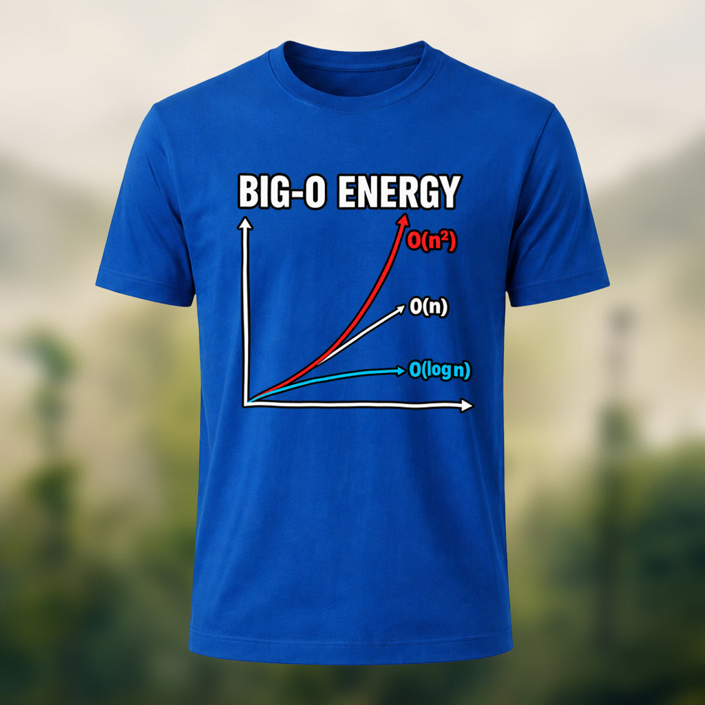 Big-O Energy Print Casual Premium Cotton T-Shirt Royal Blue
