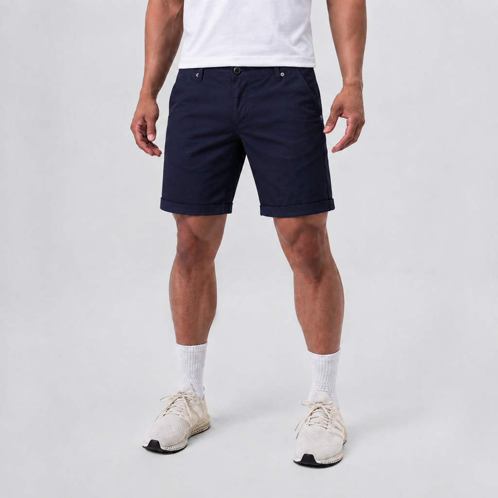 Soft Breathable Cotton Casual Shorts Navy