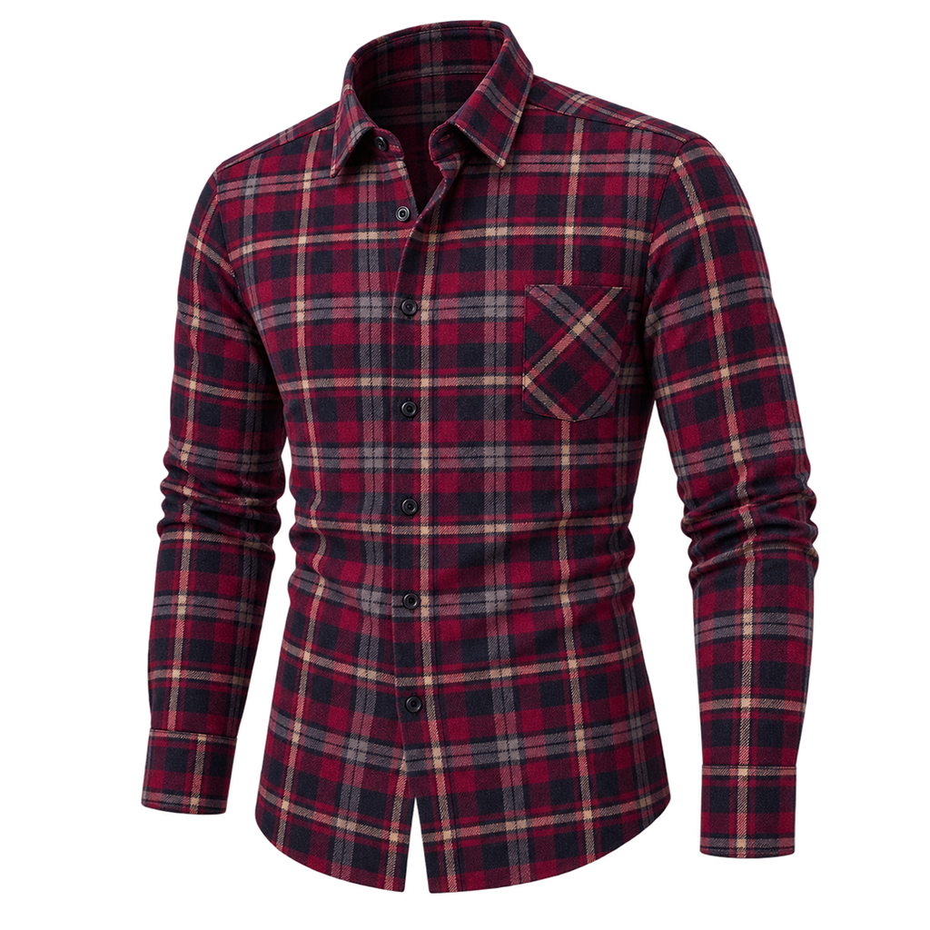 Vintage Brushed Plaid Pure Cotton Shirt 05