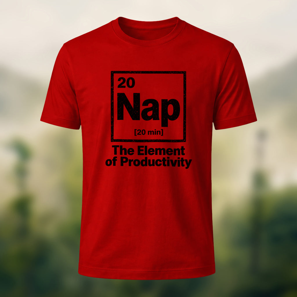 Minimal Nap Element Premium Cotton T-Shirt Red