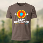 Earth Core Print Casual Soft Cotton T-Shirt Coffee