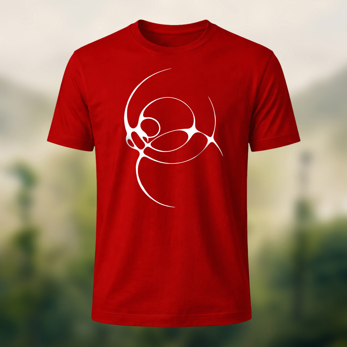 Abstract Norse Knotwork Soft Cotton T-Shirt Red