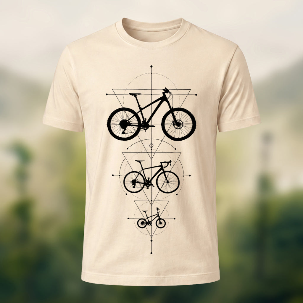 DTG Bicycle Geometry Premium Cotton T-Shirt Beige
