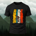 Vintage Sporty Road Cycling Soft Cotton T-Shirt Black