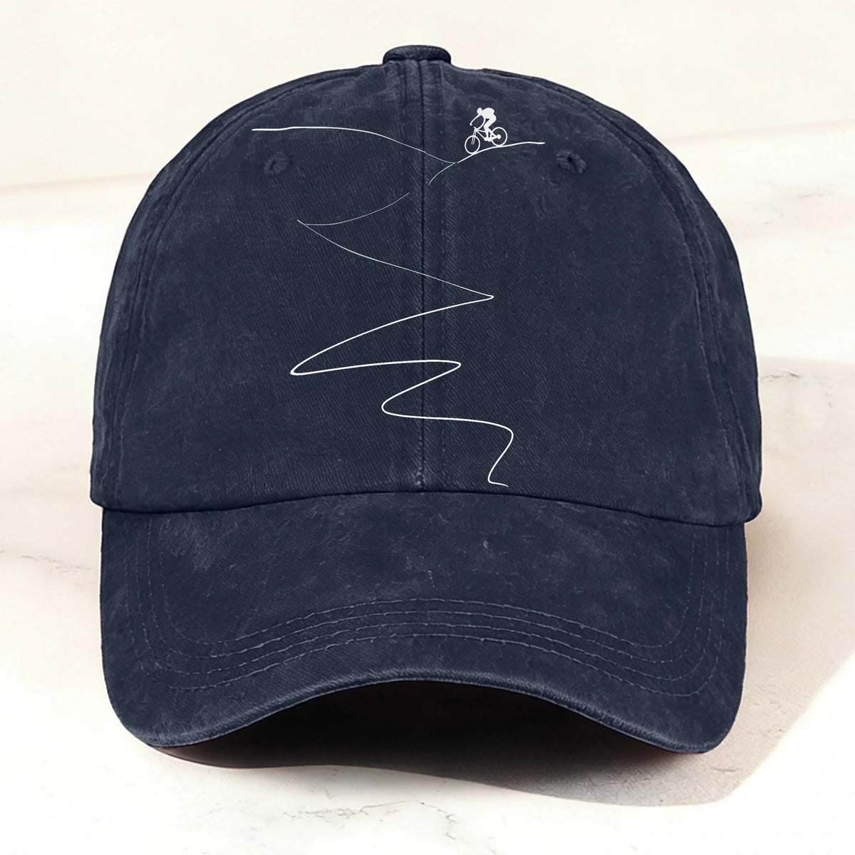 Casual Washed Mountain Biking Baseball Cap Navy Blue