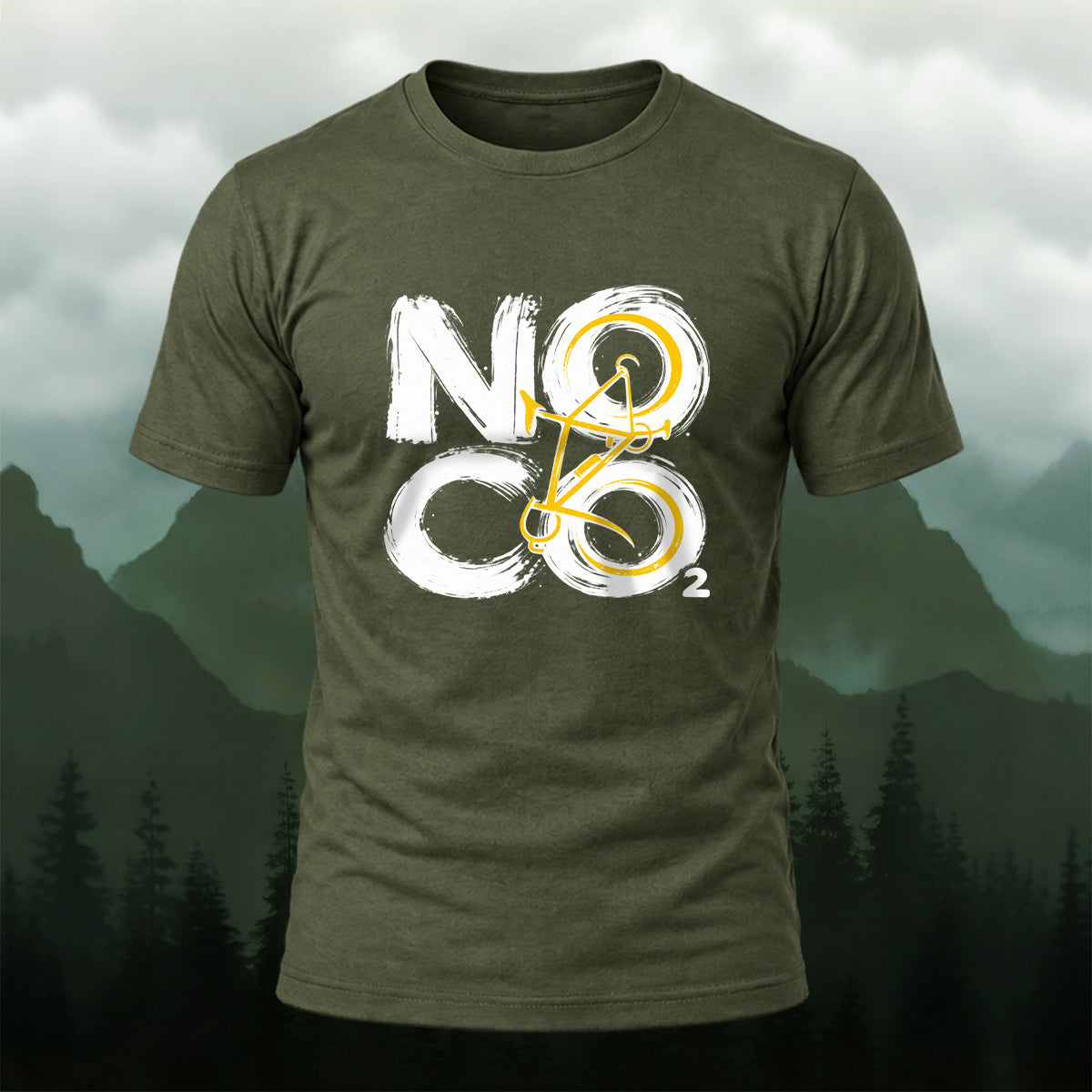 Eco Friendly Cycling Premium Cotton T-Shirt Olive Green