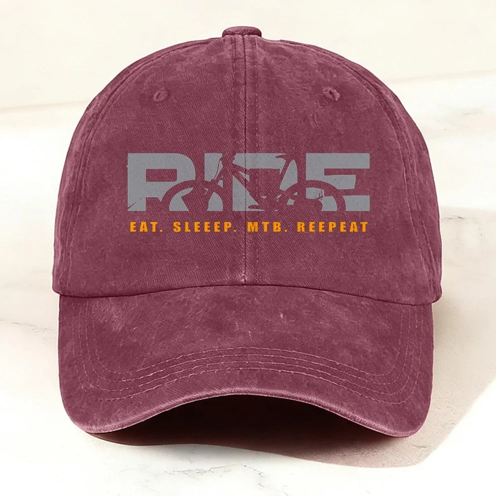 Casual MTB Ride Washed Baseball Cap Claret