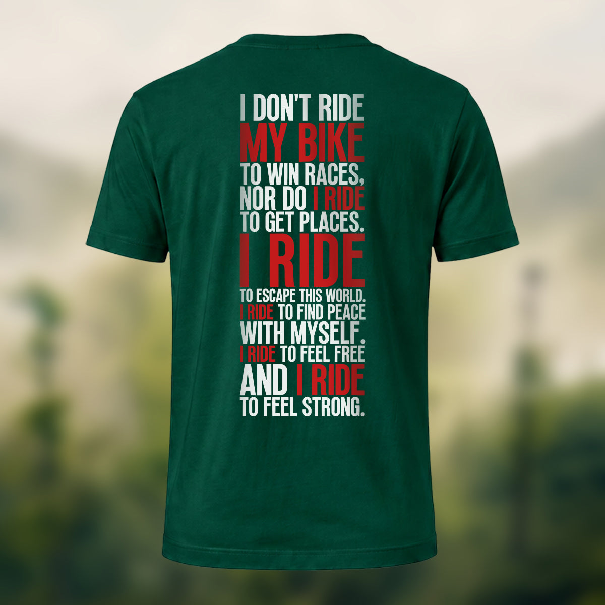 Cycling Spirit Printed Casual Cotton T-Shirt Forest Green