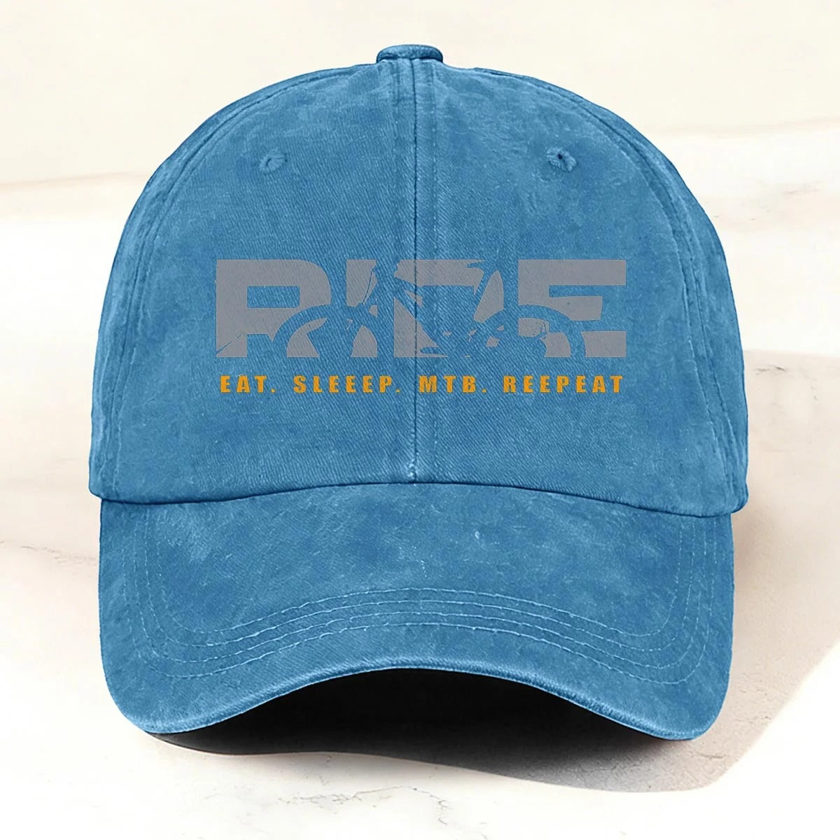 Casual MTB Ride Washed Baseball Cap Sky Blue