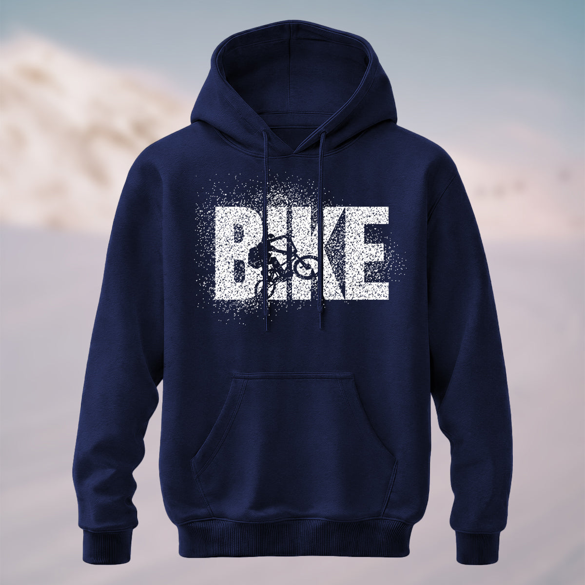 Cotton Made Cyclist Silhouette Hoodie Navy