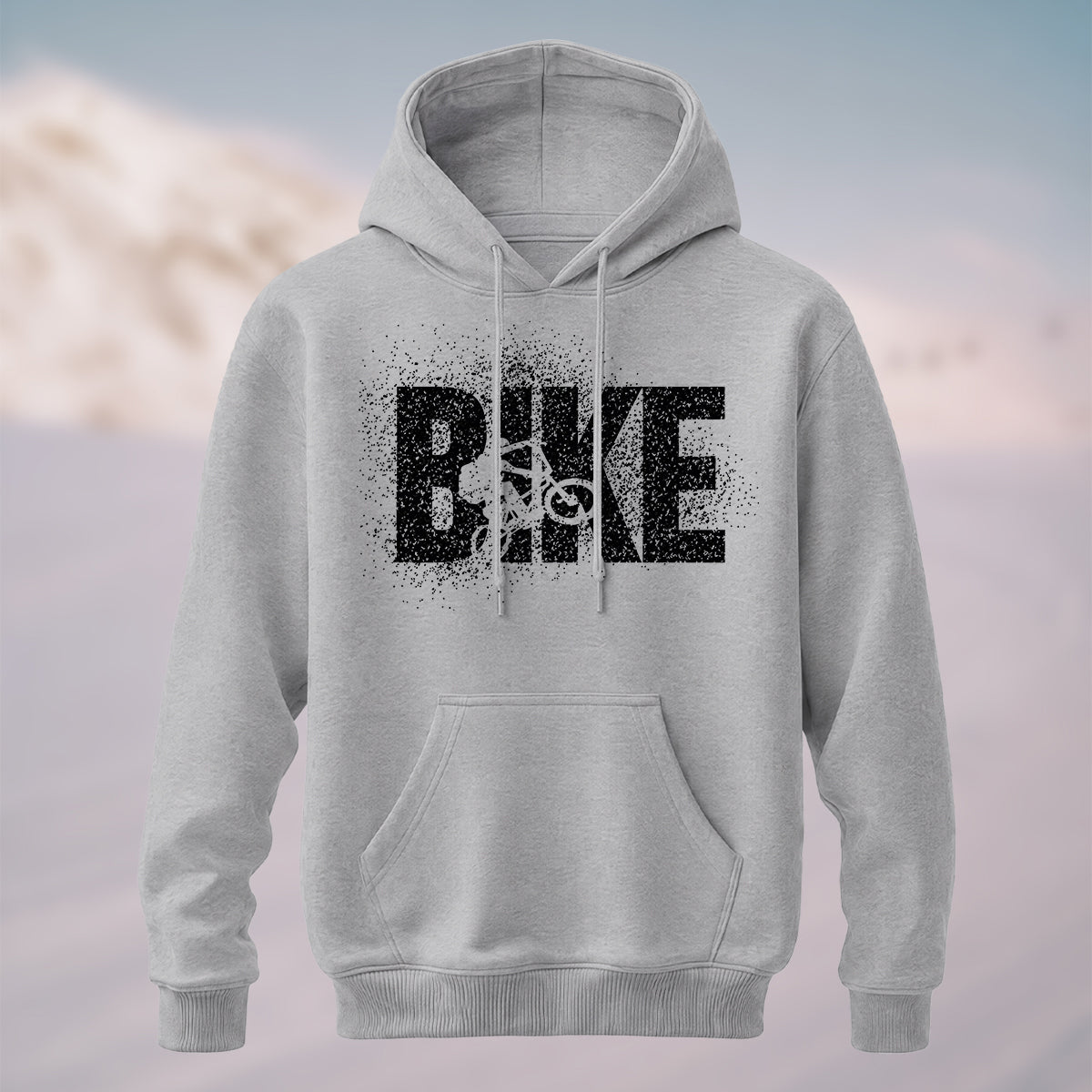 Cotton Made Cyclist Silhouette Hoodie Heather Grey
