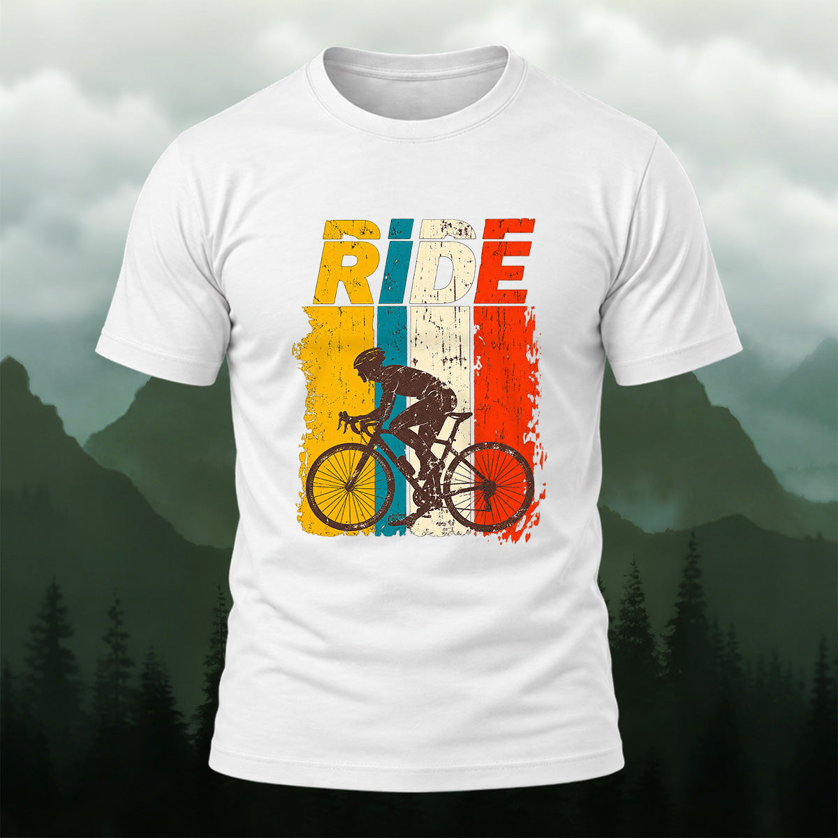 Vintage Sporty Road Cycling Soft Cotton T-Shirt White