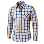 Retro Plaid Soft Cotton Button-Down Shirt 09