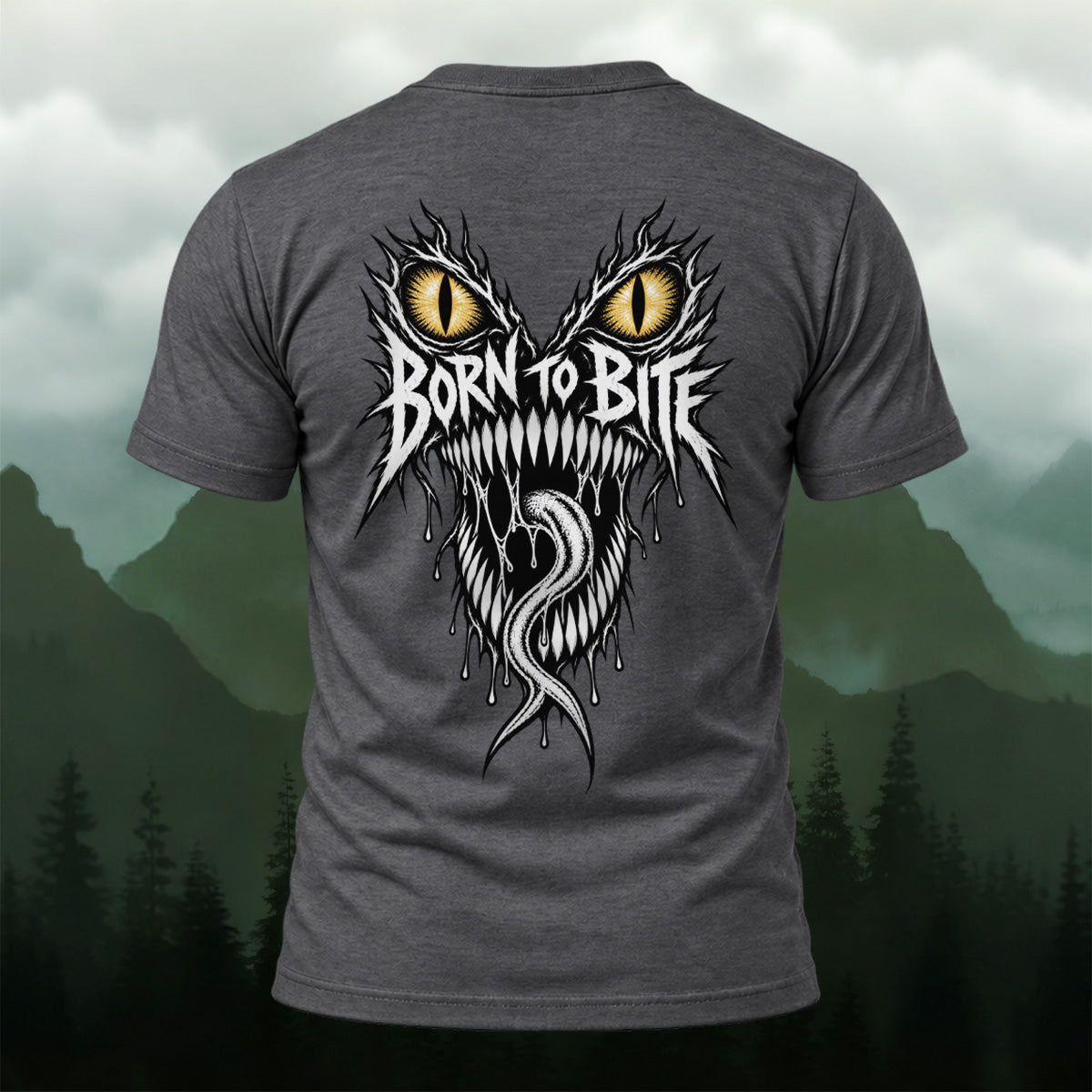 Dark Fierce Beast Combed Cotton T-Shirt Dkgy