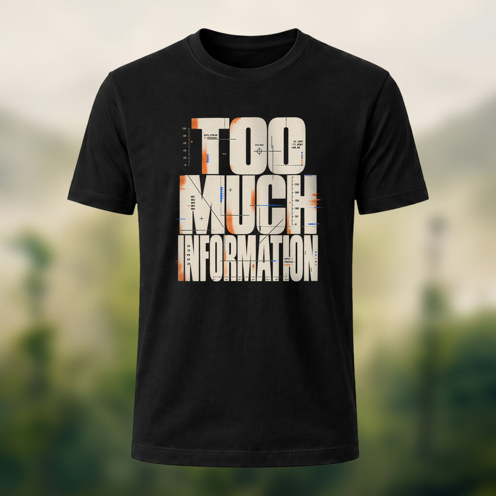 Minimal Information Overload Soft Cotton T-Shirt Black