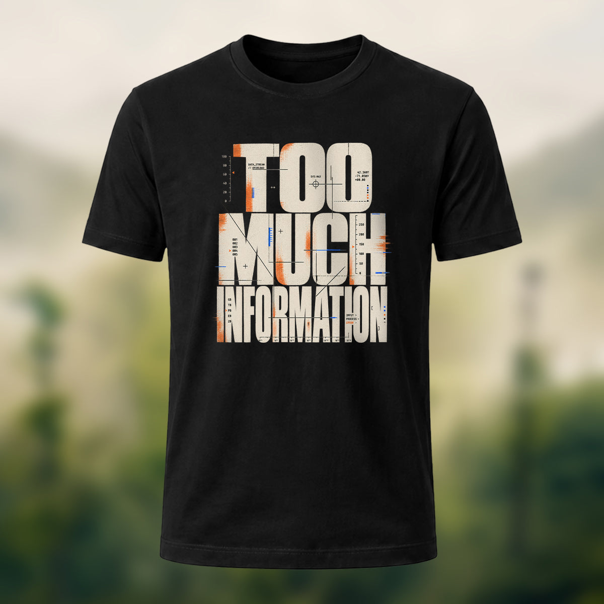 Minimal Information Overload Soft Cotton T-Shirt Black