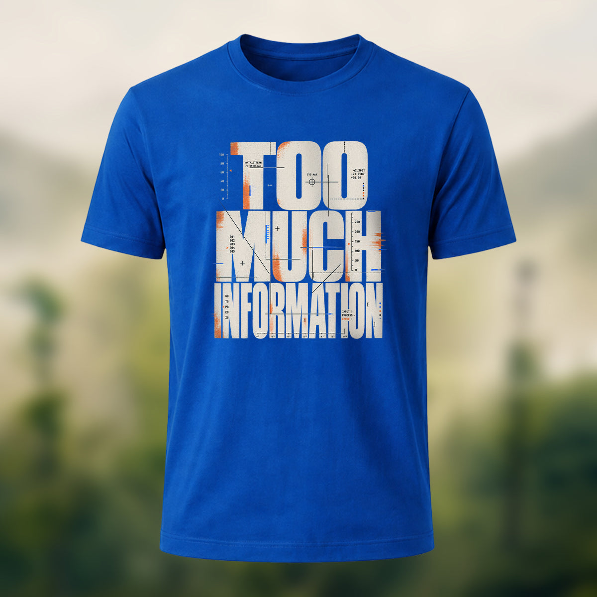 Minimal Information Overload Soft Cotton T-Shirt Royal Blue