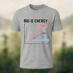 Big-O Energy Print Casual Premium Cotton T-Shirt Heather Grey