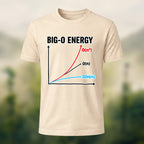 Big-O Energy Print Casual Premium Cotton T-Shirt Beige