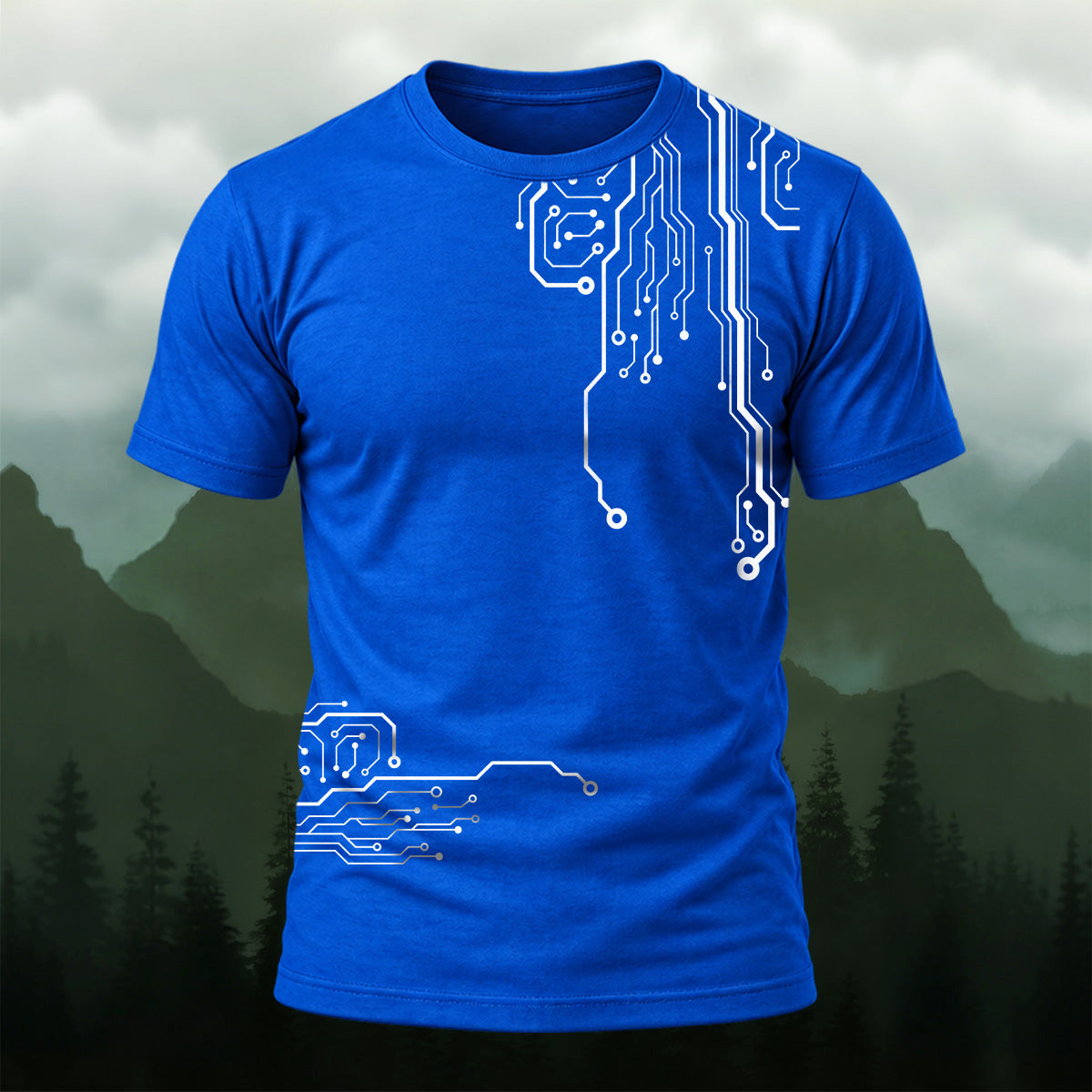 Modern Digital Circuits Casual T-Shirt Royal Blue