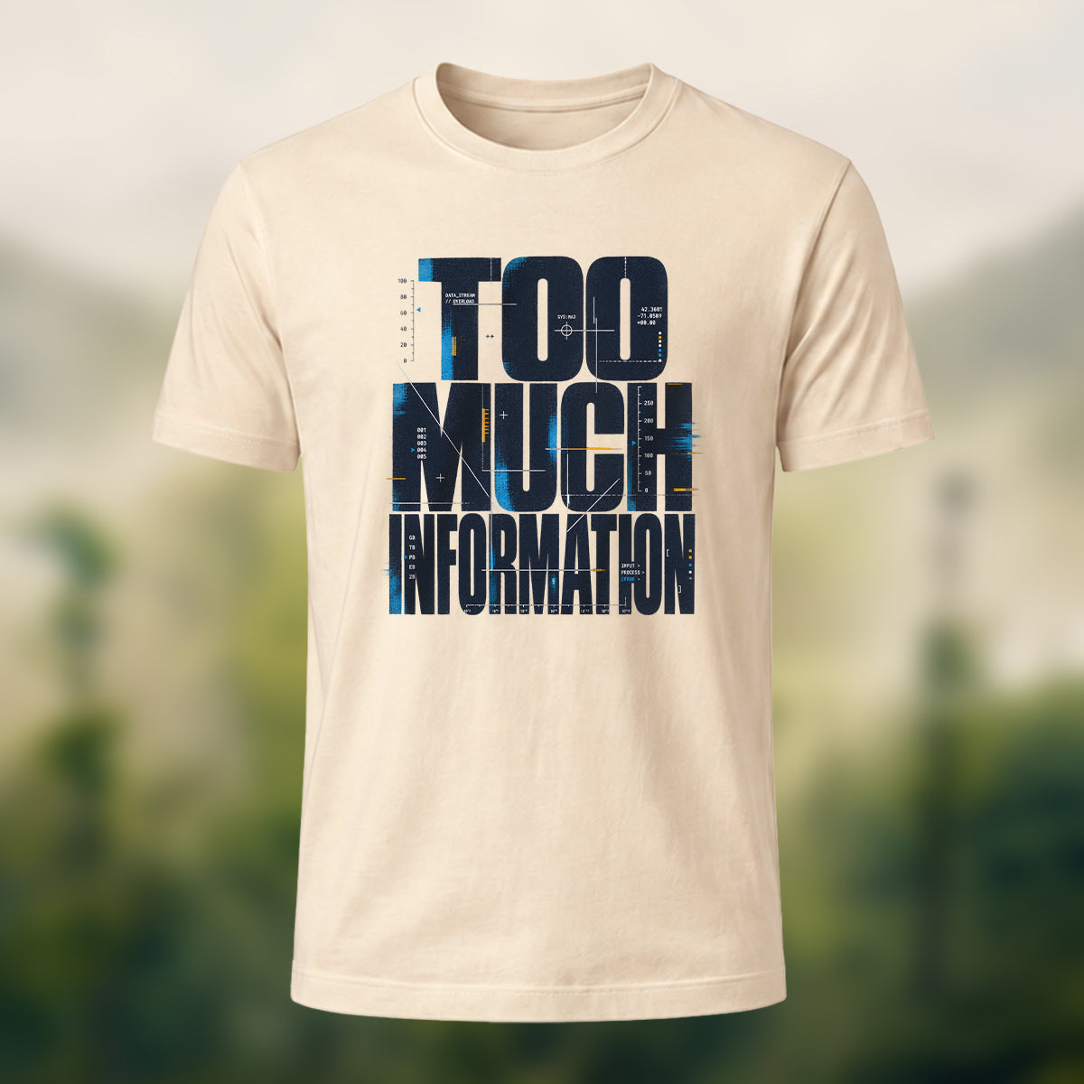 Minimal Information Overload Soft Cotton T-Shirt Beige