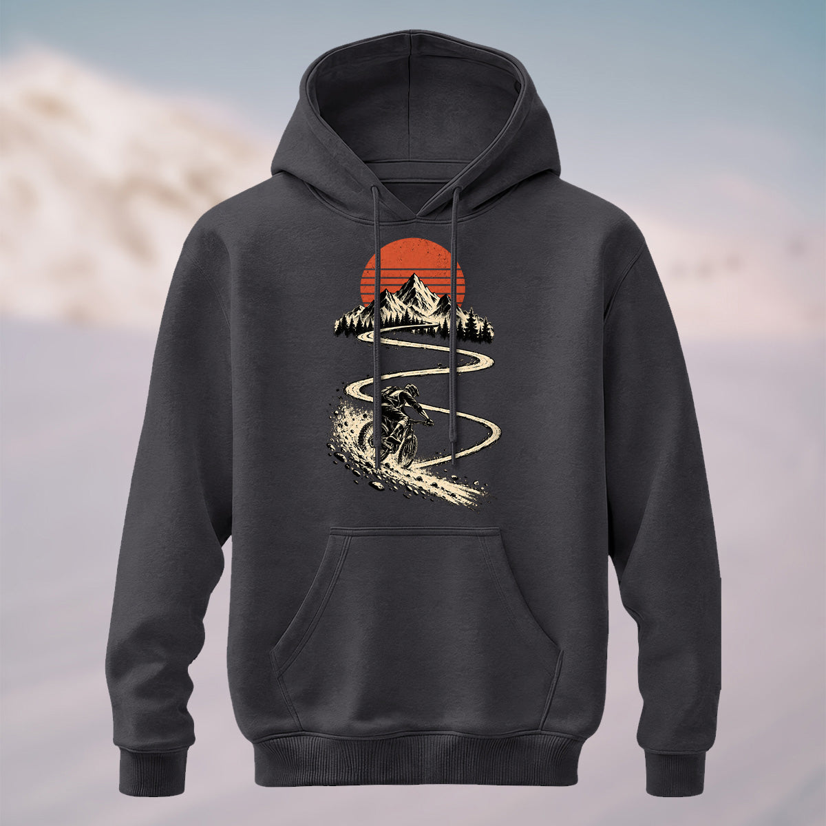 Cotton Made Rugged Mountain Rider Hoodie Gray