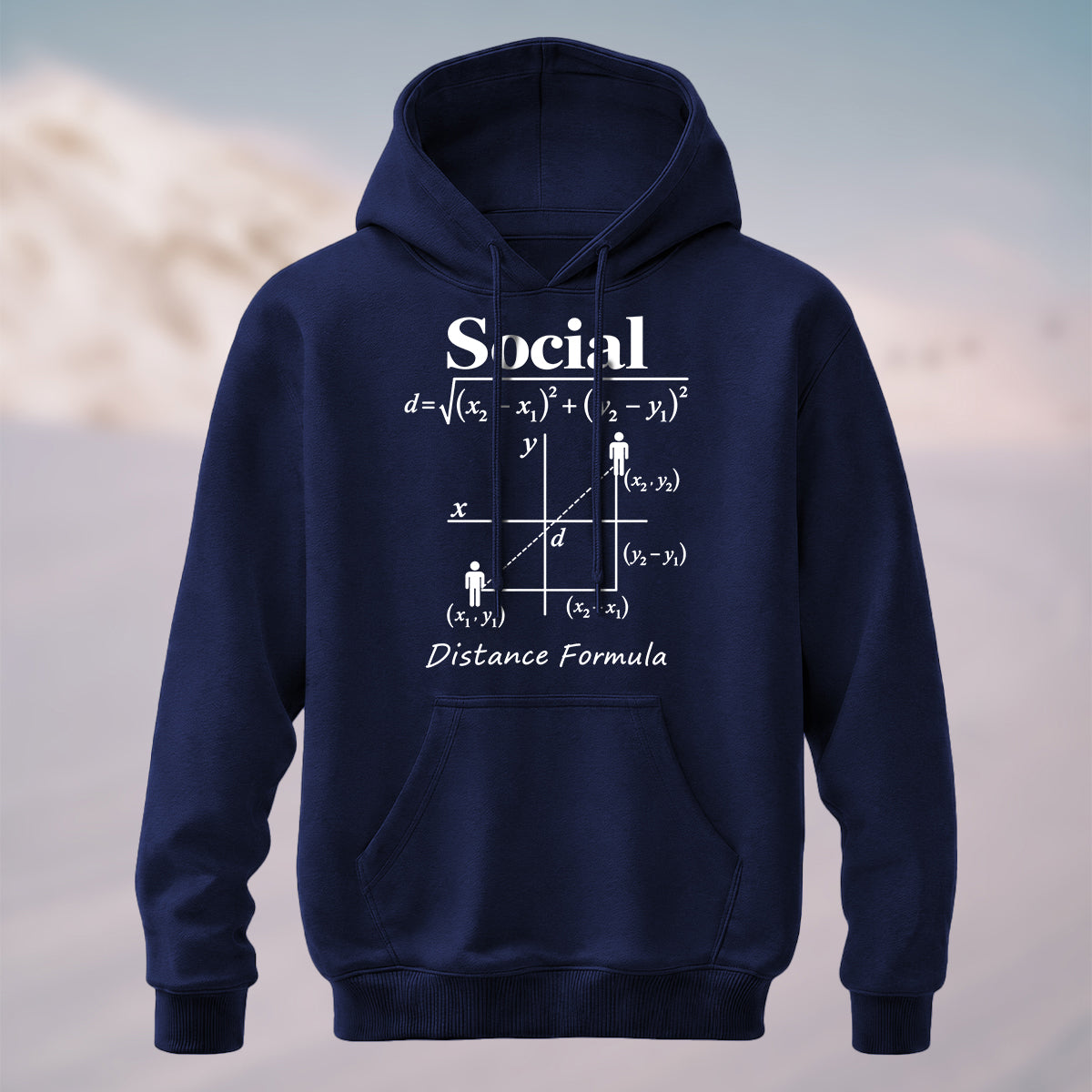 Cotton Made Geeky Social Distance Formula Hoodie Navy