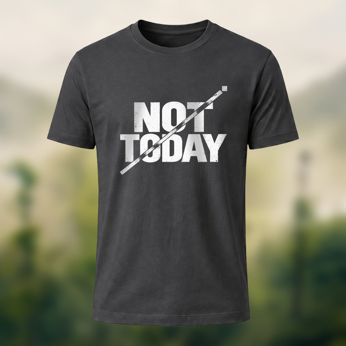 Off Duty Statement Soft Cotton T-Shirt Charcoal