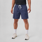 Lightweight Breathable Linen Utility Shorts Navy