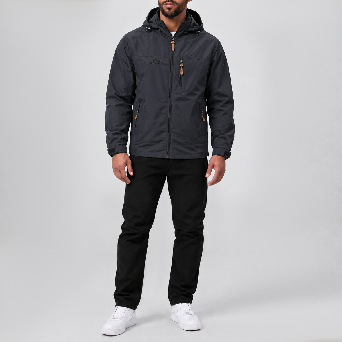 Lightweight Outdoor Windproof Hiking Jacket Black