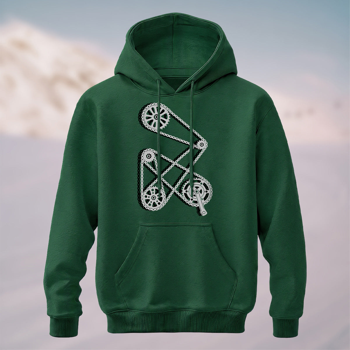 Cotton Made Minimal Mechanical Hoodie Dark Green