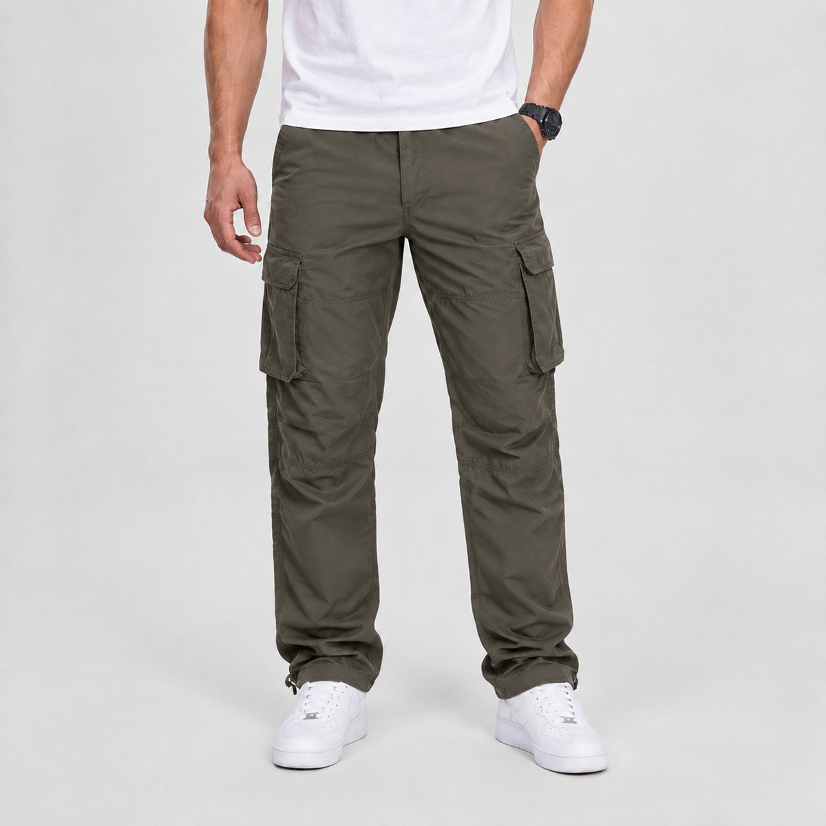 Loose Fit Outdoor Multi-Pocket Work Pants Khaki